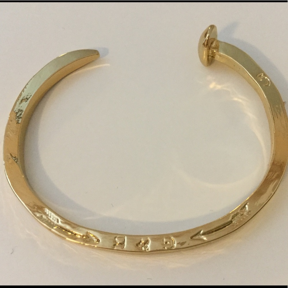 Giles & Brother Gold Railroad Spiked Cuff Bracelet